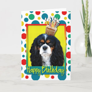 Birthday Cupcake - Cavalier - Tri-Color Karte