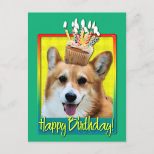 Birthday Cupcake - Corgi - Owen Postkarte