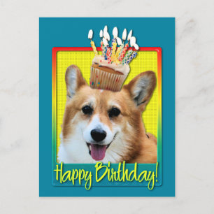 Birthday Cupcake - Corgi - Owen Postkarte