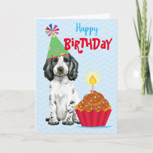 Birthday Cupcake English Cocker Spanische Card Karte