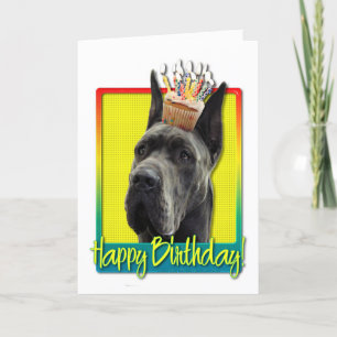 Birthday Cupcake - Great Dane - Grey Karte