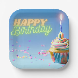 Birthday Cupcake Pappteller