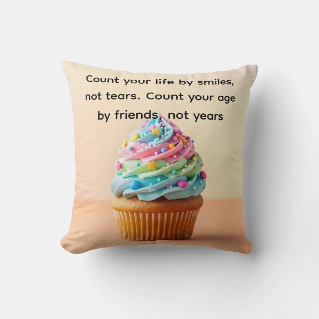 birthday cupcake quotes kissen (Vorderseite)