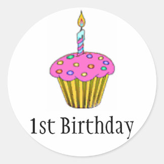 Birthday Cupcake Runder Aufkleber