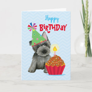 Birthday Cupcake Scottish Terrier Karte