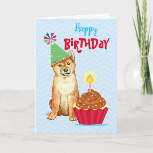 Birthday Cupcake Shiba Inu Karte