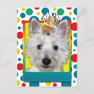 Birthday Cupcake - Westie - Tank Postkarte