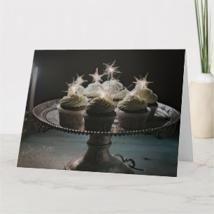Birthday Cupcakes on Tray Karte