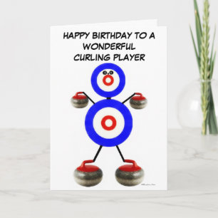 Birthday Curling Player Karte