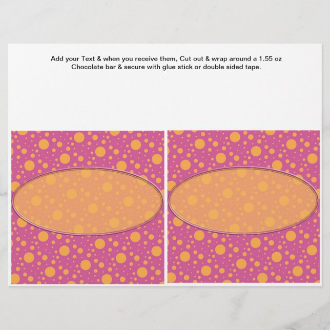 Birthday Custom Candy Bar Wrappers Gastgeschenke Flyer (Vorne)