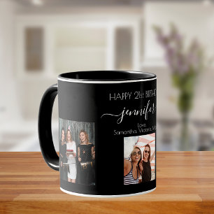 Birthday custom Foto friends black chic Tasse