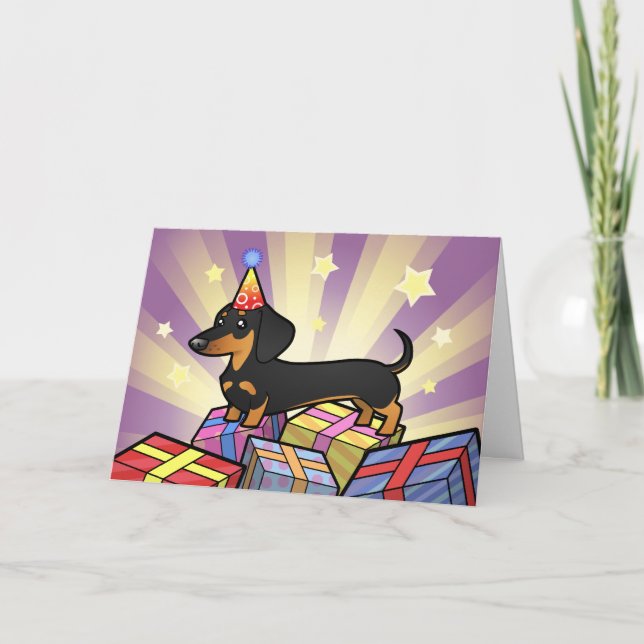Birthday Dachshund (smooth coat) Karte (Vorderseite)