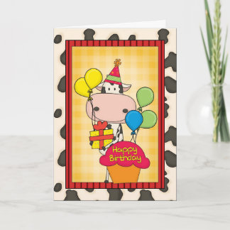 Birthday Dairy Cow Karte