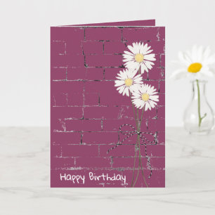 Birthday Daisy Bouquet auf Brick Karte