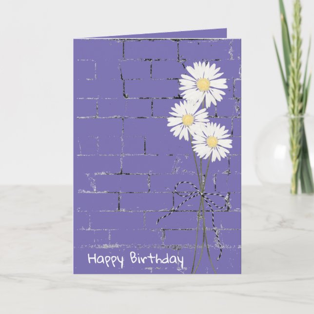 Birthday Daisy Bouquet auf Brick Karte (Vorderseite)