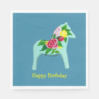 Birthday Dala Horse Serviette