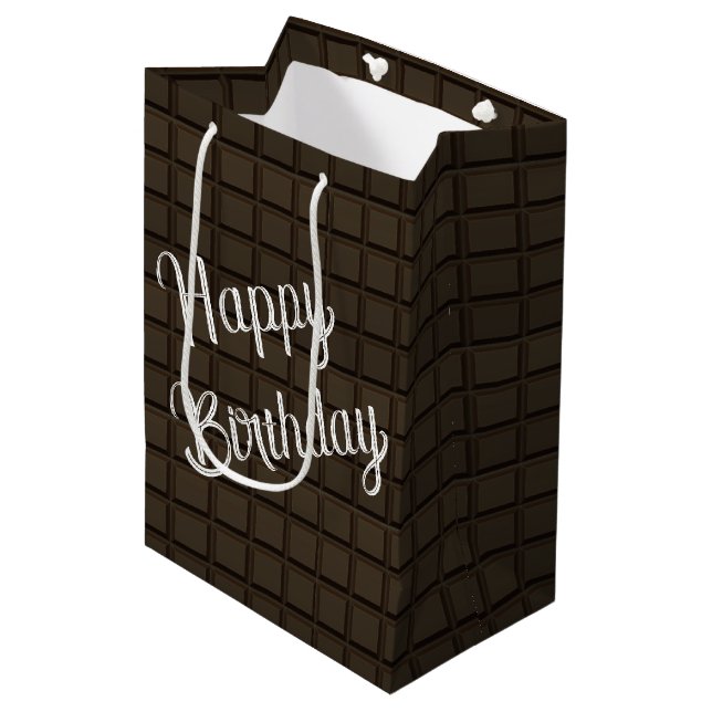 Birthday Dark Chocolate Candy Bar Mittlere Geschenktüte (Vorderseite Schrägansicht)