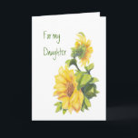 Birthday Daughter Aquarell Sonnenblumen, Blumen Karte<br><div class="desc">Geburtstagstochter mit Aquarellblumen,  Blütenblüte</div>