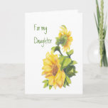 Birthday Daughter Aquarell Sonnenblumen, Blumen Karte<br><div class="desc">Geburtstagstochter mit Aquarellblumen,  Blütenblüte</div>