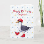 Birthday Daughter Fun Niedlich Seagull Bird Card Karte<br><div class="desc">Happy Birthday Daughter oder anpassen Sie Niedliche Seagull Rot Stiefel und hat Animal Spaß Funny</div>