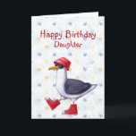 Birthday Daughter Fun Niedlich Seagull Bird Card Karte<br><div class="desc">Happy Birthday Daughter oder anpassen Sie Niedliche Seagull Rot Stiefel und hat Animal Spaß Funny</div>