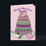 BIRTHDAY - DAUGHTER - TIER CAKE - ROSES KARTE<br><div class="desc">SWEET FEMININE BIRTHDAY GREETING WITH MULTI-TIERD DECORATED CAKE - SEE OTHER BIRTHDAY CARDS SAME IMAGE,  SECRET PAL,  SISTER,  GIRLFRIEND, DAUGHTER,  SISTER IN LAW, MOTHER</div>
