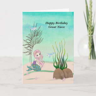 Birthday Design mit Meerjungfrau Karte