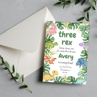 Birthday Dinosaur Einladung