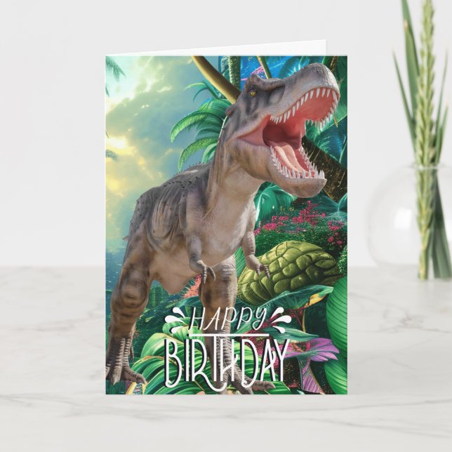 Birthday Dinosaur Kids Jurassic World Karte (Vorderseite)