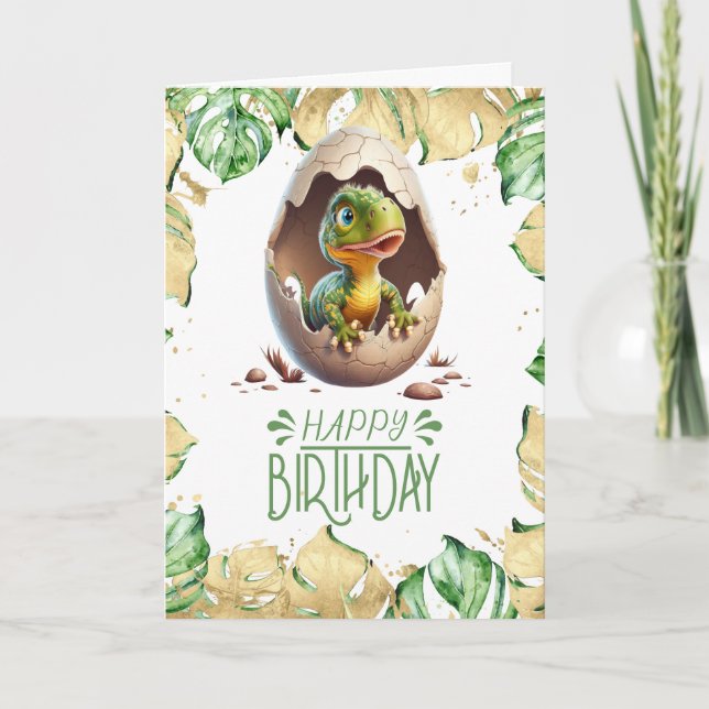 Birthday Dinosaur Niedlich Baby Jurassic Card Karte (Vorderseite)