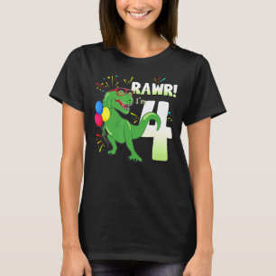 Birthday Dinosaur Rex Rawr Im 4-jährigen Jungen T-Shirt