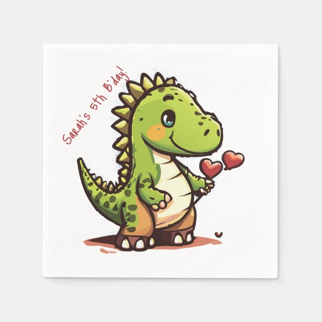 Birthday Dinosaur Serviette (Vorderseite)