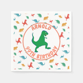 Birthday Dinosaur T Rex Kids Jurassic Prehistorisc Serviette