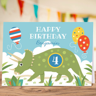 Birthday Dinosaur Triceratops Individuelle Name Ag Karte