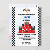 Birthday Dinosaurier Rennfahrer Red Racing Childre