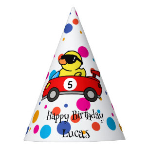 Birthday Dinosaurier Rennfahrer Red Racing Kind Na Partyhütchen