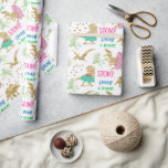 Birthday Dinosaurier Rosa Kids Party Geschenkpapier<br><div class="desc">Fügen Sie Ihrem Geschenk eine persönliche Touch hinzu. Diese kleine,  geschlechtsneutrale Geschenkpackung mit Dinosarus,  Grünpflanzen ist perfekt für Kinder Dinosaurier-Party. Besuchen Sie meinen Shop für passende Artikel! Matching Gold Dinosaurier Geburtstag Einladungen,  Karten,  Aufkleber und mehr in der Sammlung Golden Dinosaur Kids Party!</div>