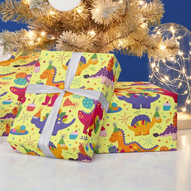 Birthday Dinosaurier Wrapping Paper Geschenkpapier (Feiertage)