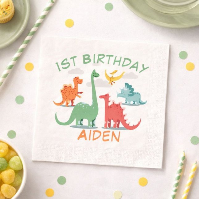 Birthday Dinosauriername Serviette (Von Creator hochgeladen)