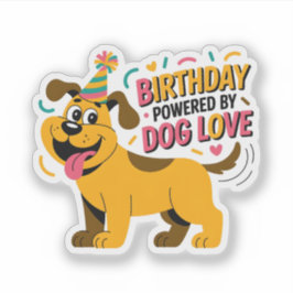 Birthday Dog Love Party Illustration Aufkleber