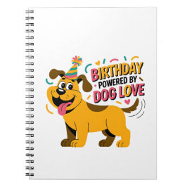 Birthday Dog Love Party Illustration Notizblock
