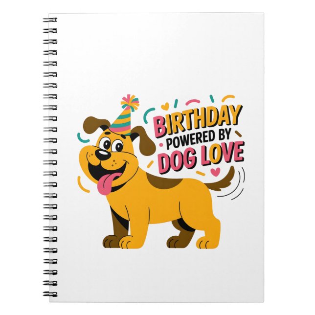 Birthday Dog Love Party Illustration Notizblock (Vorderseite)
