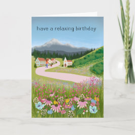 Birthday Dog Walking Country Town Karte