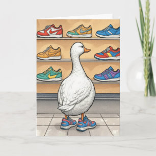 Birthday Duck Wearing Sneakers Karte