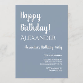 Birthday Dusty Blue Happy Birthday Einladung
