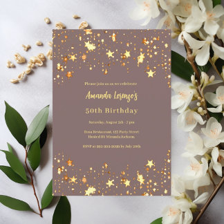 Birthday dusty maul golden stars einladung