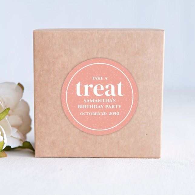 Birthday Einfache Minimalistische moderne Leckerei Runder Aufkleber (Von Creator hochgeladen)