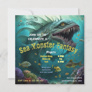 Birthday Einladung Sea Monster Fantasy