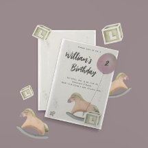 Birthday Einladung Toys Rocking Pferd Ballon