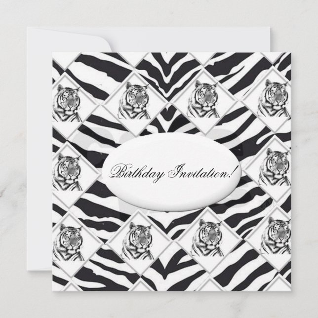 Birthday Einladung von White Tiger (Vorderseite)